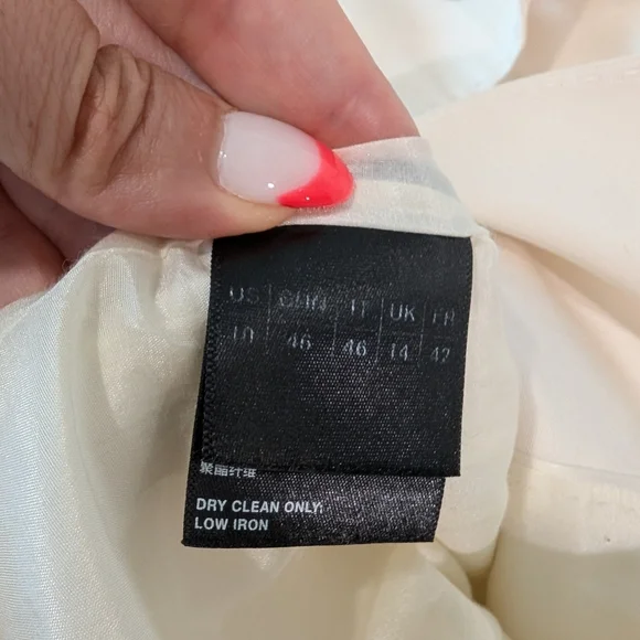 Lafayette 148 New York Kettson Cream Belted Suit Jacket Size 10 - Picture 6 of 14